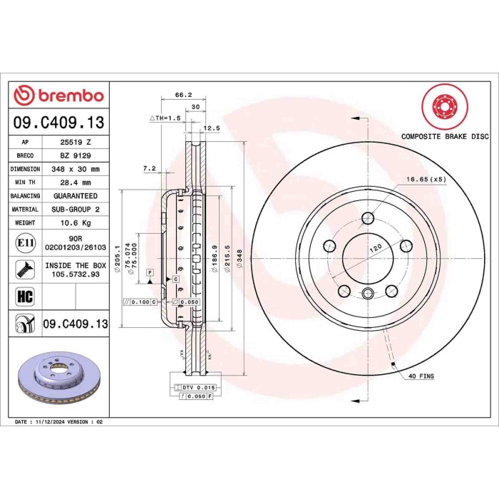 09C40913_2.JPG Discofreno Singolo 09.C409.13 BREMBO per BMW
