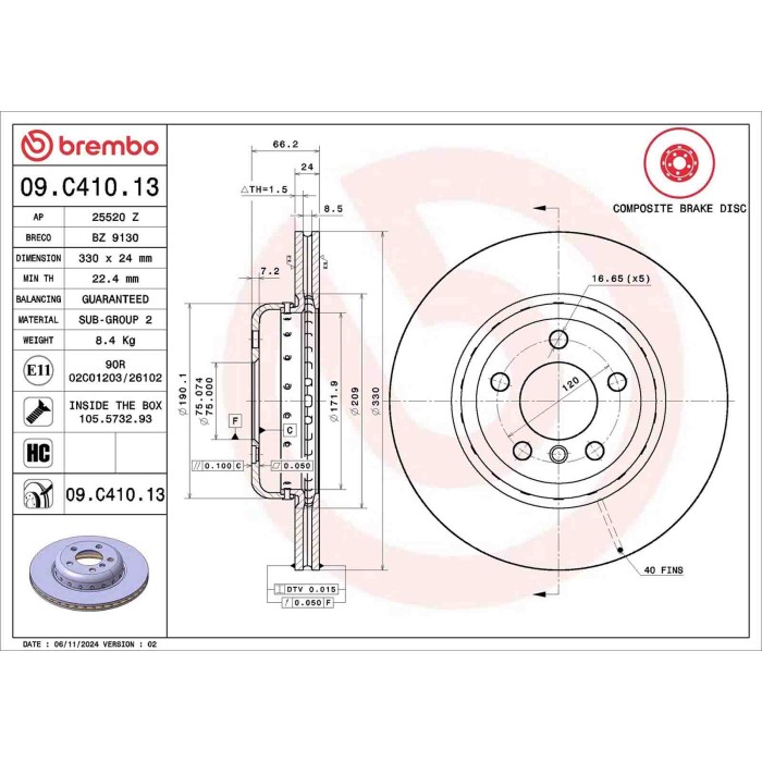 09C41013_2.JPG Discofreno Singolo 09.C410.13 BREMBO per BMW