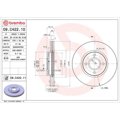 09C42211_2.JPG Discofreno Singolo 09.C422.11 BREMBO per FORD