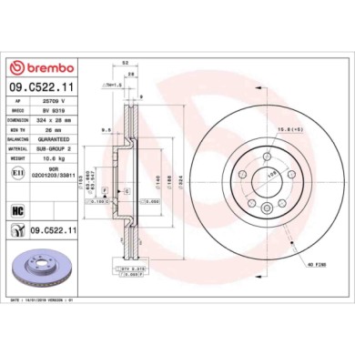 09C52211_2.JPG Discofreno Singolo 09.C522.11 BREMBO per VOLVO