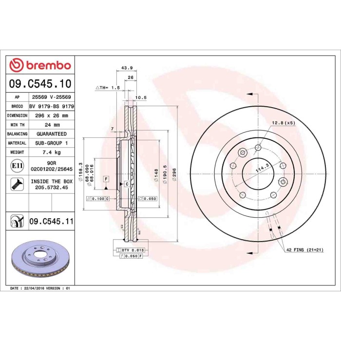 09C54511_2.JPG Discofreno Singolo 09.C545.11 BREMBO per RENAULT NISSAN