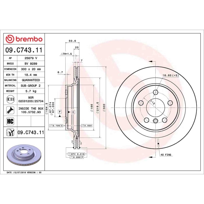 09C74311_2.JPG Discofreno Singolo 09.C743.11 BREMBO per BMW MINI
