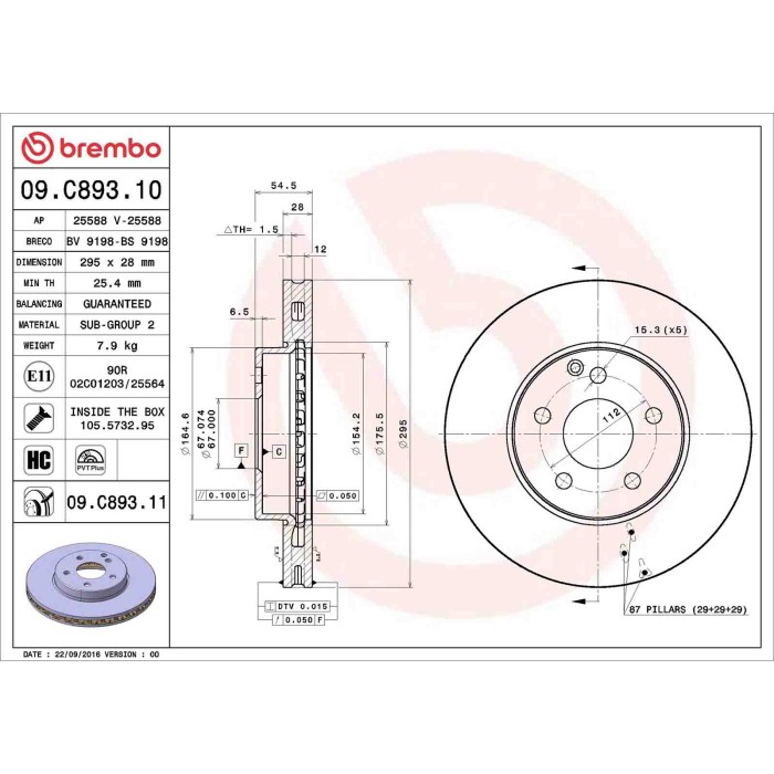 09C89311_2.JPG Discofreno Singolo 09.C893.11 BREMBO per MERCEDES-BENZ