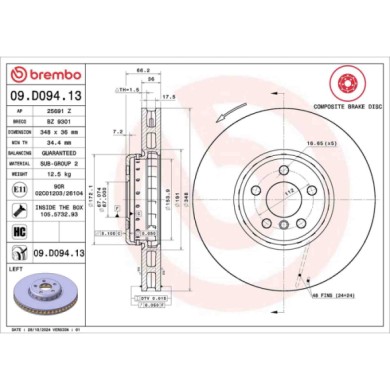 09D09413_2.JPG Discofreno Singolo 09.D094.13 BREMBO per BMW TOYOTA