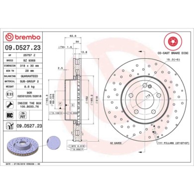NEUTRO.jpg Discofreno Singolo 09.D527.23 BREMBO per MERCEDES-BENZ
