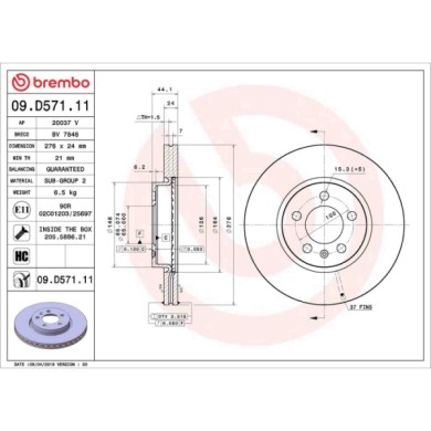 09D57111_2.JPG Discofreno Singolo 09.D571.11 BREMBO per AUDI VW SEAT SKODA