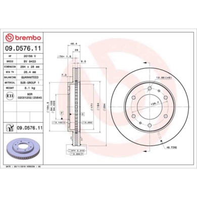 09D57611_2.JPG Discofreno Singolo 09.D576.11 BREMBO per FIAT MITSUBISHI