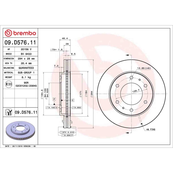 09D57611_2.JPG Discofreno Singolo 09.D576.11 BREMBO per FIAT MITSUBISHI