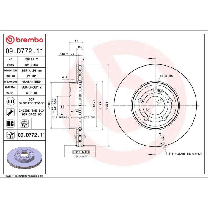 09D77211_2.JPG Discofreno Singolo 09.D772.11 BREMBO per MERCEDES-BENZ