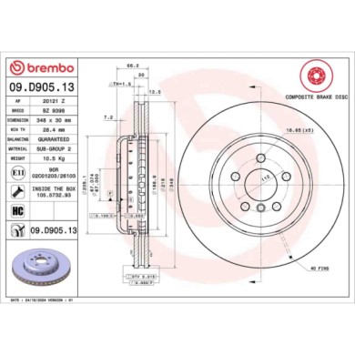 09D90513_2.JPG Discofreno Singolo 09.D905.13 BREMBO per BMW