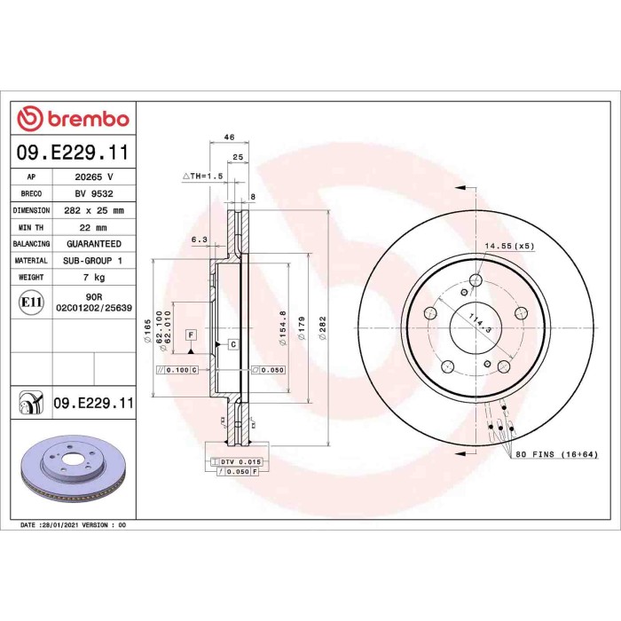 09E22911_2.JPG Discofreno Singolo 09.E229.11 BREMBO per TOYOTA SUZUKI