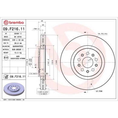 09F21611_2.JPG Discofreno Singolo 09.F216.11 BREMBO per MASERATI