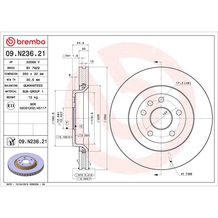 09N23621_2.JPG Discofreno Singolo 09.N236.21 BREMBO per JEEP DODGE