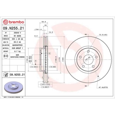 09N25521_2.JPG Discofreno Singolo 09.N255.21 BREMBO per FORD