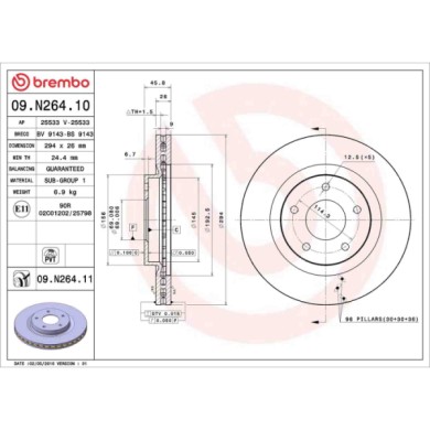 09N26411_2.JPG Discofreno Singolo 09.N264.11 BREMBO per PEUGEOT CITROEN MITSUBISHI