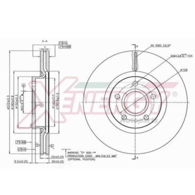 NEUTRO.jpg Discofreno Singolo X602536 AP XENERGY per FORD VOLVO