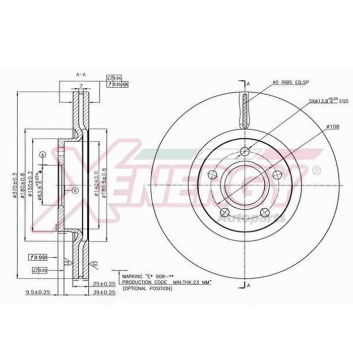 NEUTRO.jpg Discofreno Singolo X602536 AP XENERGY per FORD VOLVO