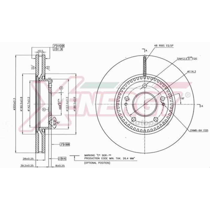 NEUTRO.jpg Discofreno Singolo X602609 AP XENERGY per HYUNDAI KIA