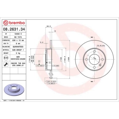 08263134_2.JPG Coppia Dischi Freno 08.2631.34 BREMBO