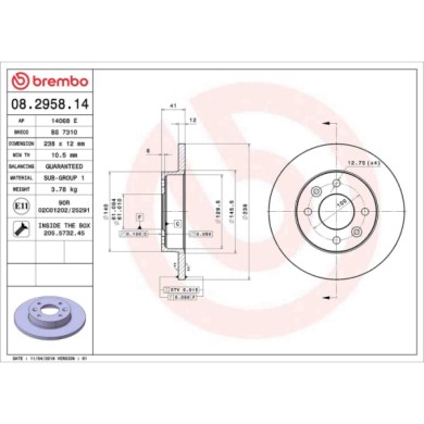 08295814_2.JPG Coppia Dischi Freno 08.2958.14 BREMBO per RENAULT DACIA