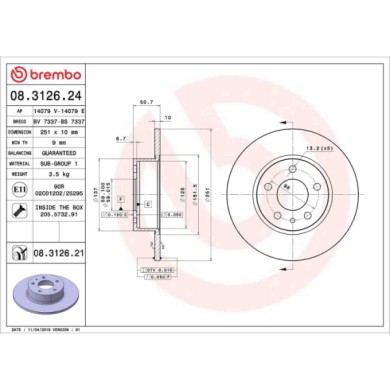 08312624_2.JPG Coppia Dischi Freno 08.3126.24 BREMBO per FIAT ALFA ROMEO LANCIA