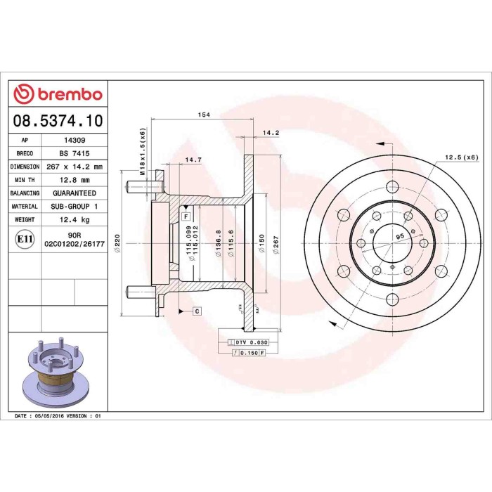 08537410_2.JPG Coppia Dischi Freno 08.5374.10 BREMBO per IVECO