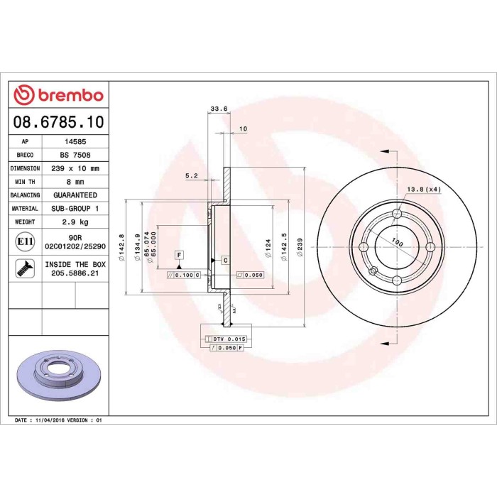 08678510_2.JPG Coppia Dischi Freno 08.6785.10 BREMBO per VW SEAT
