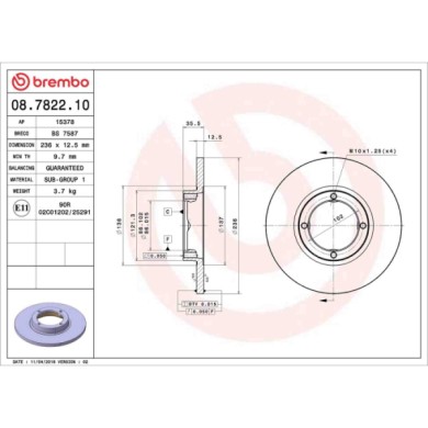 08782210_2.JPG Coppia Dischi Freno 08.7822.10 BREMBO per CHEVROLET DAEWOO