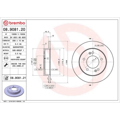 08908120_2.JPG Coppia Dischi Freno 08.9081.20 BREMBO per HYUNDAI KIA