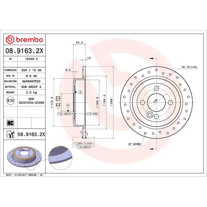 0891632X_2.JPG Coppia Dischi Freno 08.9163.2X BREMBO per MINI