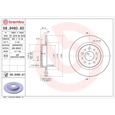 08946061_2.JPG Coppia Dischi Freno 08.9460.61 BREMBO per FIAT