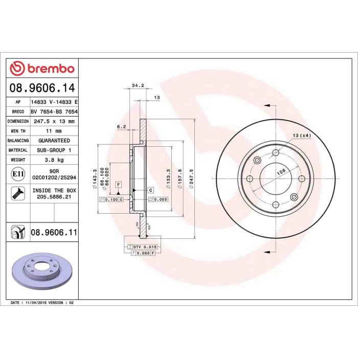 08960614_2.JPG Coppia Dischi Freno 08.9606.14 BREMBO per PEUGEOT CITROEN