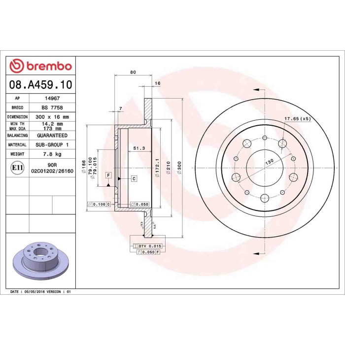 08A45910_2.JPG Coppia Dischi Freno 08.A459.10 BREMBO per PEUGEOT CITROEN FIAT