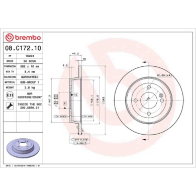 08C17210_2.JPG Coppia Dischi Freno 08.C172.10 BREMBO per HYUNDAI KIA