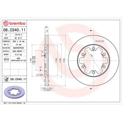 08C54011_2.JPG Coppia Dischi Freno 08.C540.11 BREMBO per FORD