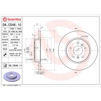 08C54611_2.JPG Coppia Dischi Freno 08.C546.11 BREMBO per RENAULT NISSAN