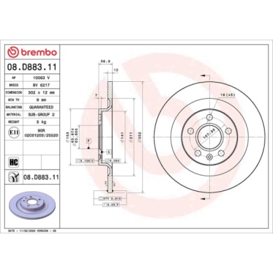 08D88311_2.JPG Coppia Dischi Freno 08.D883.11 BREMBO per VOLVO LYNK & CO