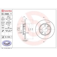 Coppia Dischi Freno 08.E888.11 BREMBO per PEUGEOT CITROEN OPEL DS