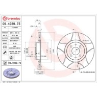 09493975_2.JPG Coppia Dischi Freno 09.4939.75 BREMBO per PEUGEOT CITROEN FIAT ALFA ROMEO LANCIA
