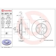 09587034_2.JPG Coppia Dischi Freno 09.5870.34 BREMBO per PEUGEOT CITROEN FIAT