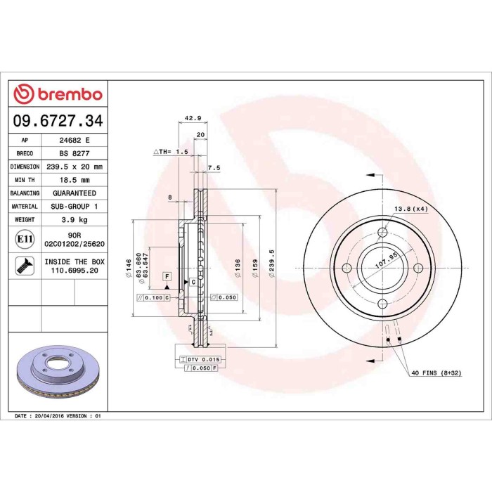 09672734_2.JPG Coppia Dischi Freno 09.6727.34 BREMBO