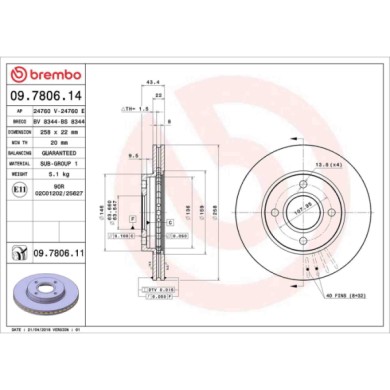 09780614_2.JPG Coppia Dischi Freno 09.7806.14 BREMBO