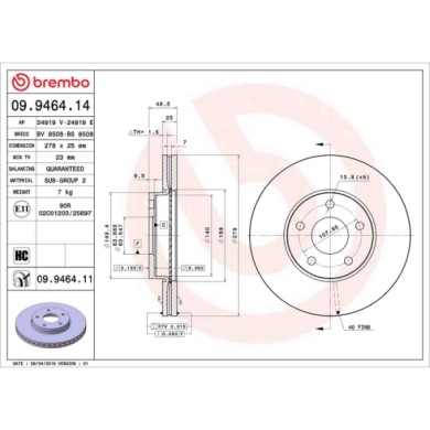 09946411_2.JPG Coppia Dischi Freno 09.9464.11 BREMBO per FORD VOLVO