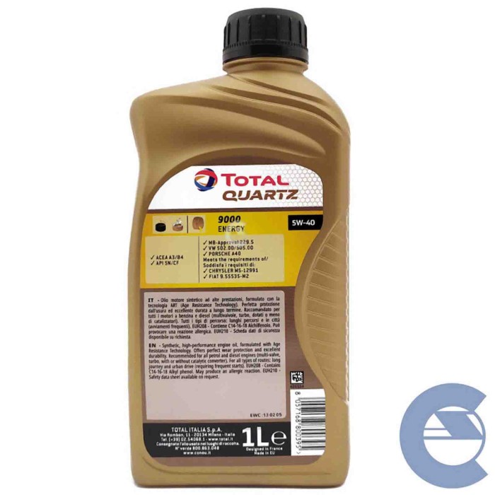 147968-large_default.jpg Total Quartz 9000 Energy 5w-40 Olio Motore Benzina Gpl E Diesel Fap Dpf
