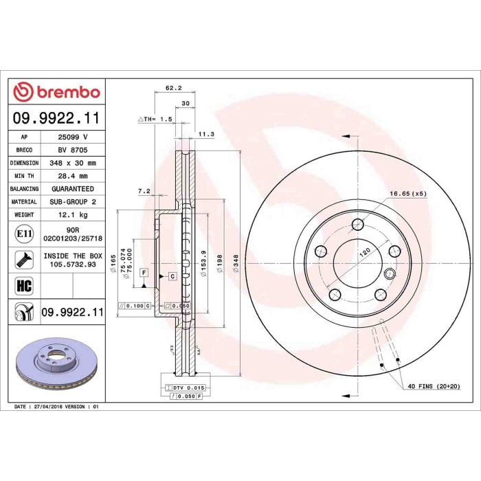 09992211_2.JPG Coppia Dischi Freno 09.9922.11 BREMBO per BMW