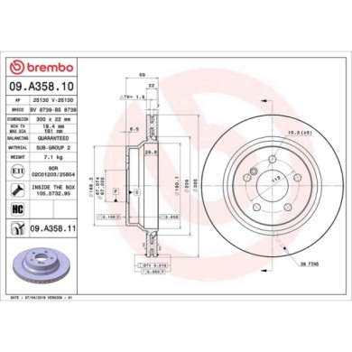 09A35811_2.JPG Coppia Dischi Freno 09.A358.11 BREMBO per MERCEDES-BENZ