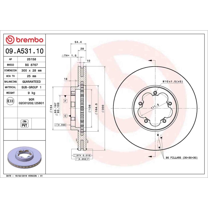 09A53110_2.JPG Coppia Dischi Freno 09.A531.10 BREMBO per FORD