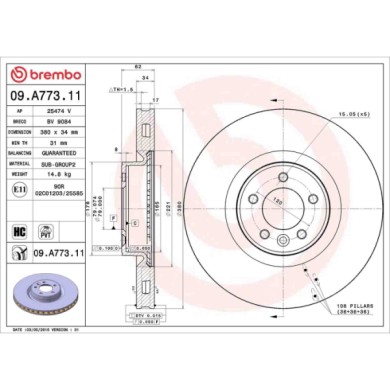 09A77311_2.JPG Coppia Dischi Freno 09.A773.11 BREMBO per LAND ROVER