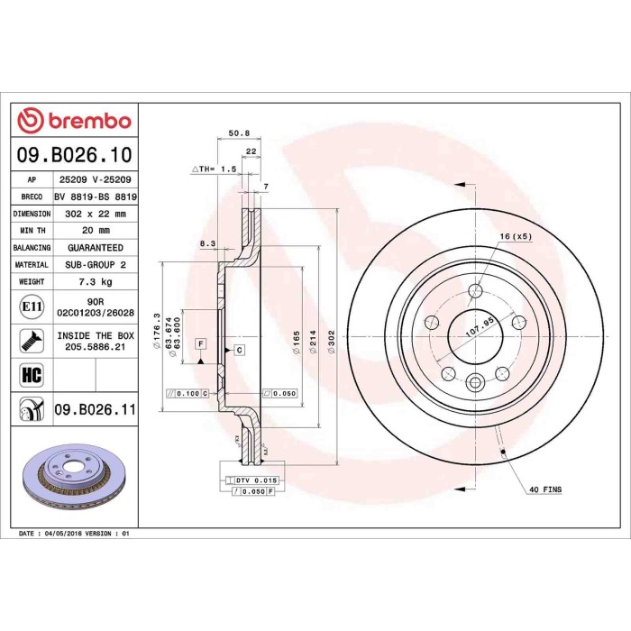 09B02611_2.JPG Coppia Dischi Freno 09.B026.11 BREMBO per VOLVO