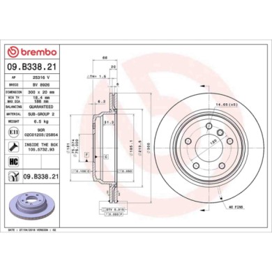 09B33821_2.JPG Coppia Dischi Freno 09.B338.21 BREMBO per BMW